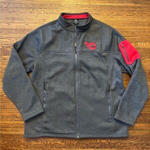 #491 DAYTON FLYERS FULL ZIP UP FLEECE Gray and Red Zip-Up Jacket.